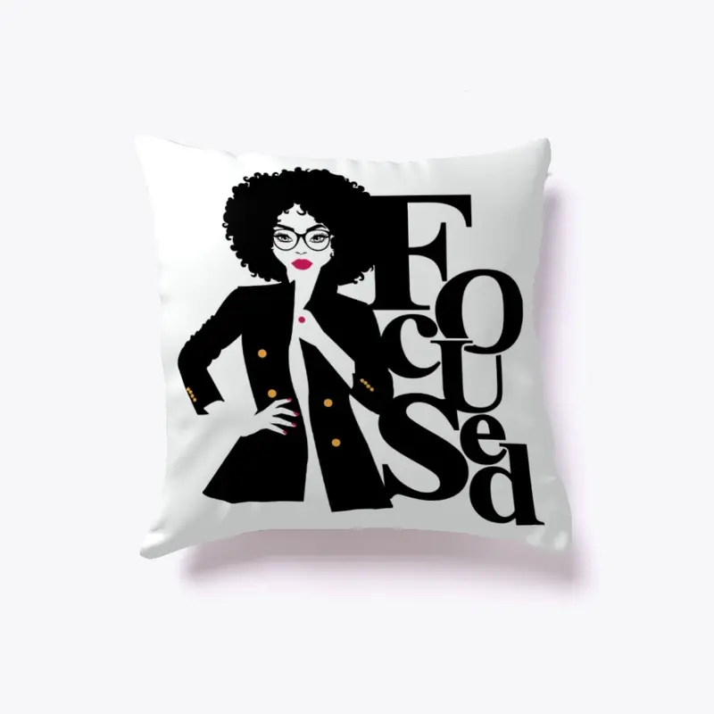 Focused Afro Woman Pillow